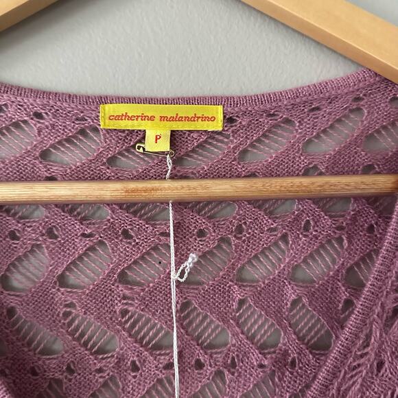 Catherine Malandrino Alpaca Purple Open Knit Sweater Size P NEW WITH TAGS - Picture 7 of 8